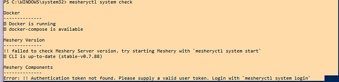 mesheryctl system check